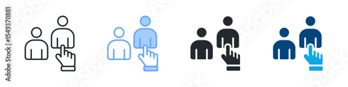 Assigned Icon Set Multiple Style. Designed In Outline, Blue, Glyph, Dual Tone