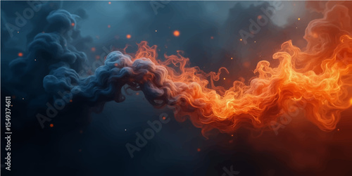 Abstract Amaranth and Alice blue ,Amber smoke and flame patterns create a dark, fiery background with a burning motion design.
