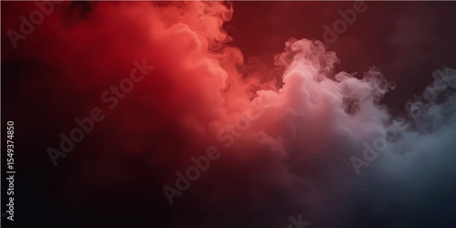 Dramatic red and black smoke clouds with fiery atmosphere and moody light effects