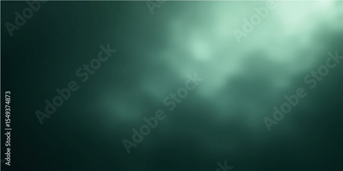 Abstract green fog background with soft motion rays and subtle lighting effects