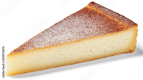 A single wedge of cheese, clean and fresh, showcasing simplicity and natural appeal.

