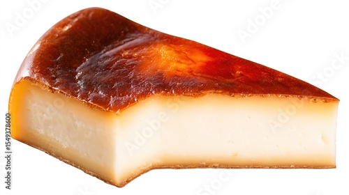 A single wedge of cheese, clean and fresh, showcasing simplicity and natural appeal.

