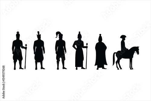 Old West Cowboy and Gentleman Silhouettes - Vintage Western Characters