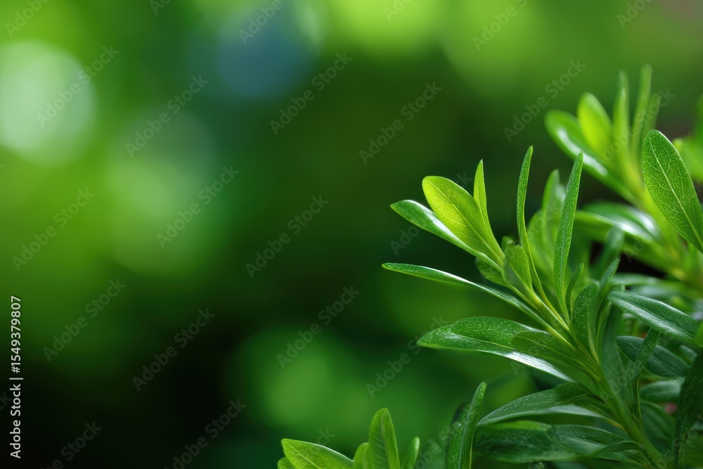 Obraz premium Green eco-friendly theme background with blurred plants