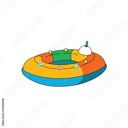 high end waterpark float with rich color and light reflections Vector illustration