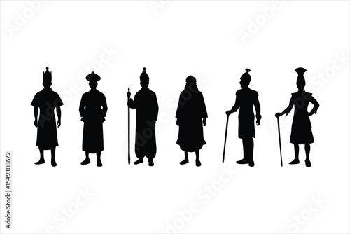 Old West Cowboy and Gentleman Silhouettes - Vintage Western Characters