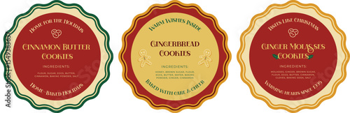 Set of vintage round bakery Labels