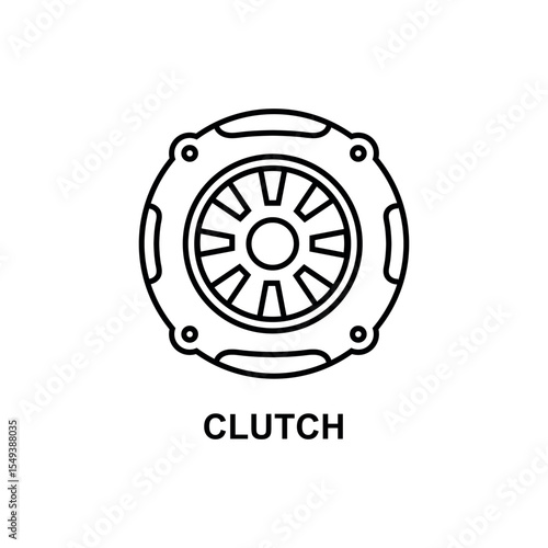 Line Art Illustration of a Car Clutch Disc car part