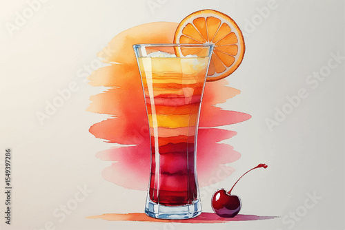 cocktail with ice and lemon