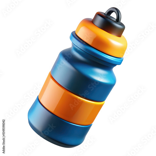 3d render of a sport water bottle icon isolated on transparent background