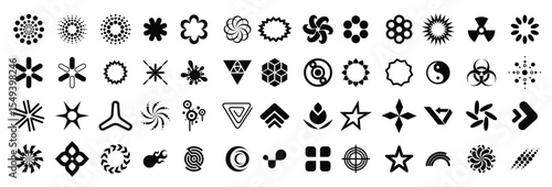 Abstract symbols vector icons set. 
