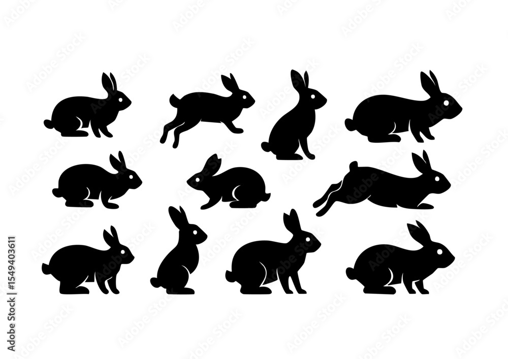 Fototapeta premium うさぎシルエット