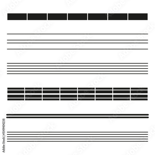 Horizontal line pattern. Striped texture design. Vector bar elements. Black white stripes.
