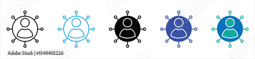 Personal Network and Social Connection Icon – Influence and Communication Concept