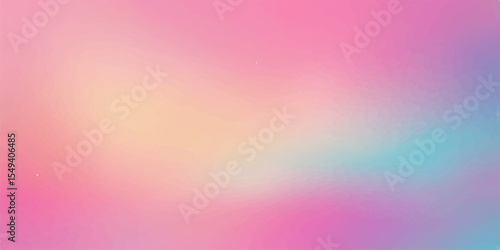Abstract, colourful pink and yellow gradient background with a vibrant rainbow light pattern and geometric line illustration