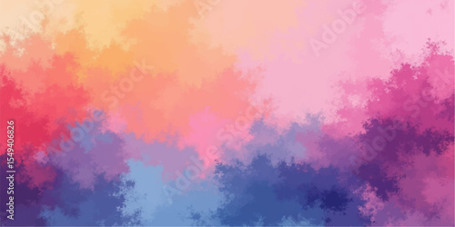 Abstract watercolour vector illustration featuring colourful grunge texture on paper, like painted sky, fire, and water