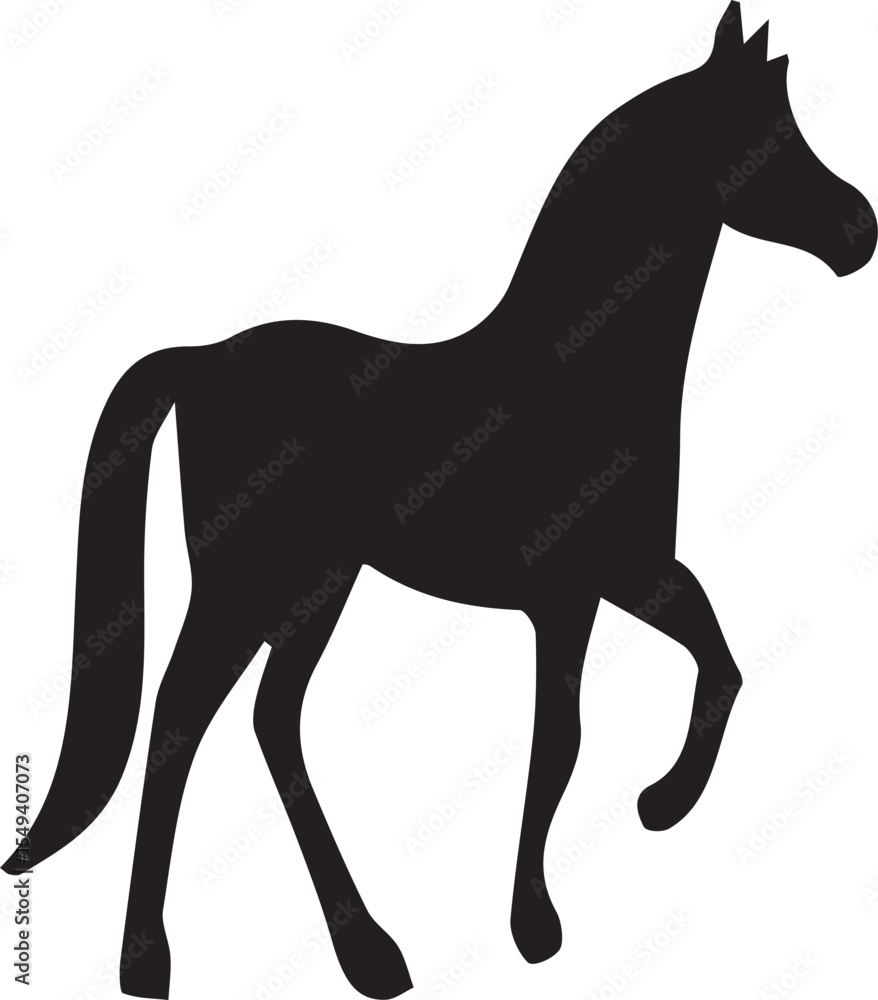 Obraz premium Powerful Horse Silhouette - Rearing Hind Legs Vector Art for Equestrian Logos, Ranch Branding & Western Decor