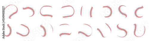 ball lace red stitching sport baseball lacing graphic pattern softball recent vector stylized symbol.