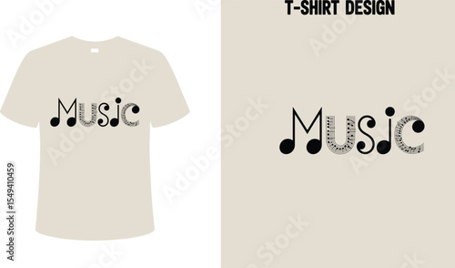 Music lover t shirt design with musical notes graphic for musicians and music enthusiasts apparel design editable stock vector