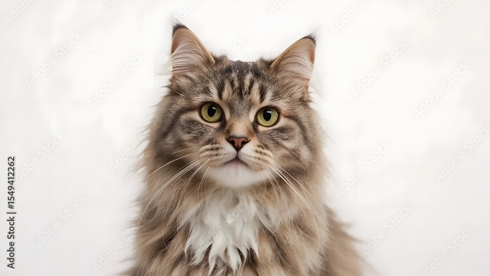 Fototapeta premium portrait of a cat on white background