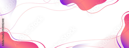 Abstract background with purple and orange liquid wavy shapes. Futuristic banner for poster, cover, brochure, website.