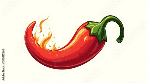 Fiery Hot Chili Pepper: A Spicy Illustration
