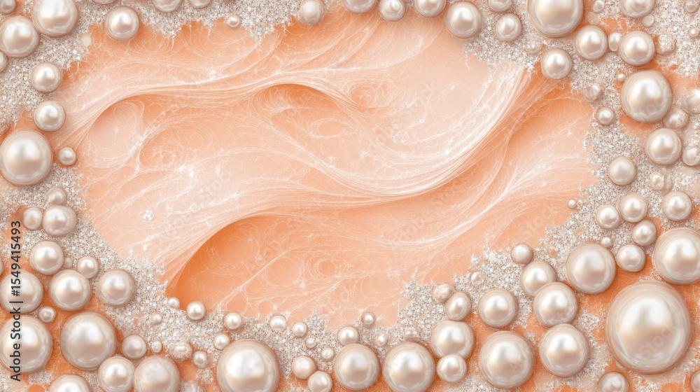 Fototapeta premium Peachy, pearly, flowing abstract background