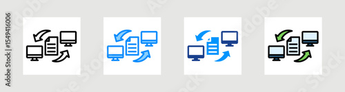 Data Sharing Icon Collection Set Multiple Style