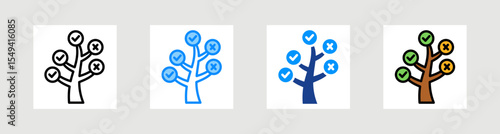 Decision Tree Icon Collection Set Multiple Style