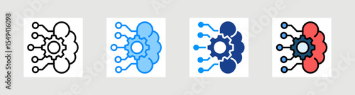Deep Learning Icon Collection Set Multiple Style