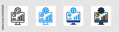 Online Analytic Processing Icon Collection Set Multiple Style