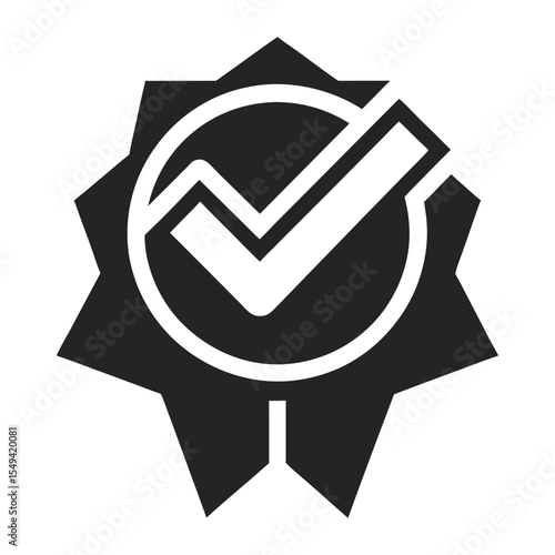 Checkmark Icon Silhouette Black Vector – Tick Symbol for Confirmation and UI Design