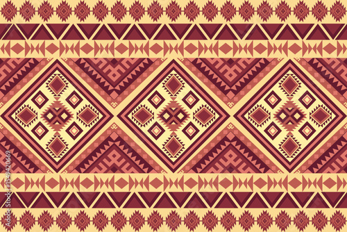Yellow , Brown,Red Brown , and cream ethnic boho seamless pattern. Native American, Navajo pattern, tribal vector texture. Aztec ornament.
Design for black ground , curtains, blankets and wallpaper