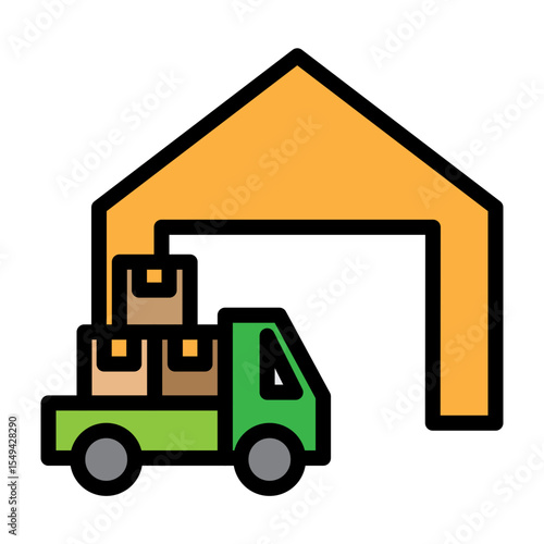 Incoming Shipment Vector Filled Icon Design