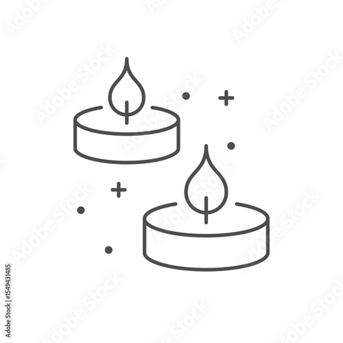 Tea candles line outline icon