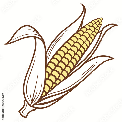 corn ouline vectot icon on white background.