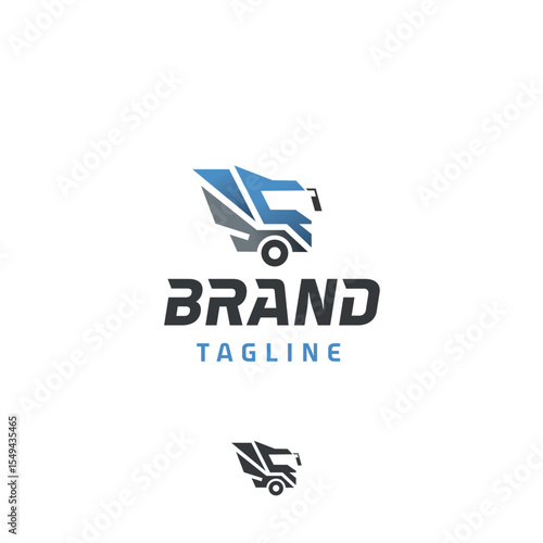 Cargo transportation transport company truck route control logo vector