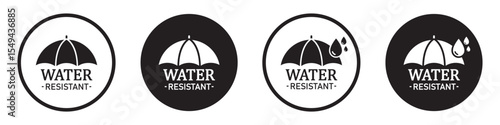 Water resistant label icon. Waterproof label icon, vector illustration