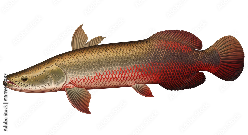 Obraz premium Isolated Arapaima Fish