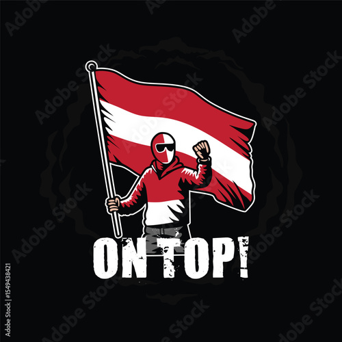 man ultras fan with flag 
