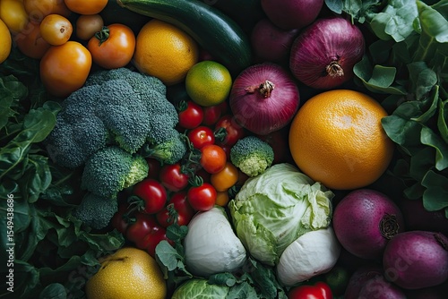 Flawless Visual of High Angle Packed Vegetables and Fruits