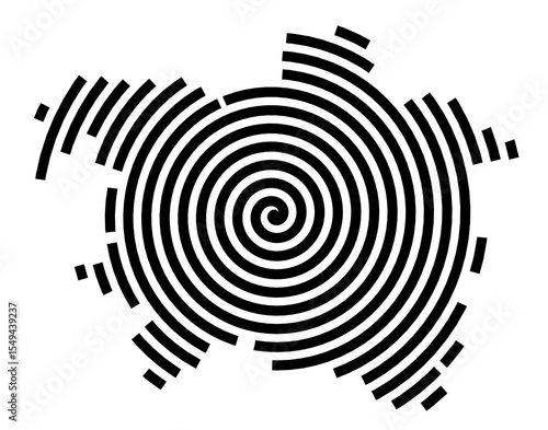 Symbol Map of the city Hannover (Niedersachsen, Germany) showing the city with a black spiral line