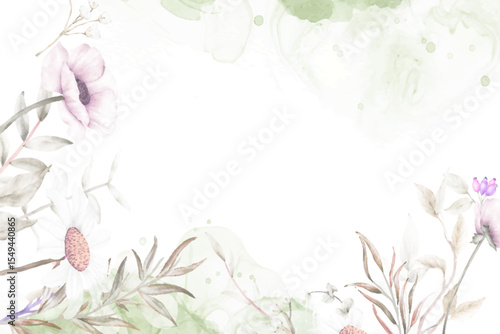 unique  watercolor abstract floral background