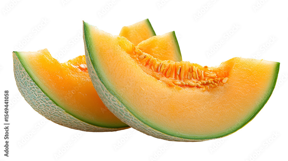 Juicy Cantaloupe Melon Slices Fresh Summer Fruit Juicy Cantaloupe Melon Slices Fresh Summer Fruit