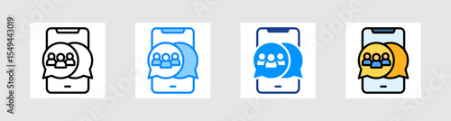 Group Chat Icon Collection Set Multiple Style