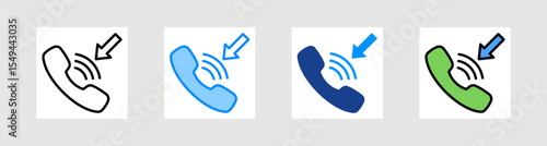 Incoming Call Icon Collection Set Multiple Style