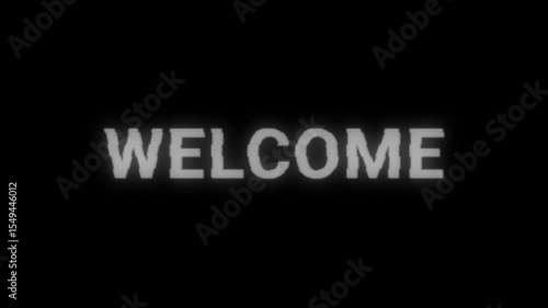 Welcome Animated Banner with Flickering Letters Fade In. Retro VHS Effect. Gaming Streaming Template