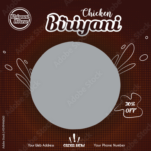 Restaurant Biriyani Food Social Media Poster Template