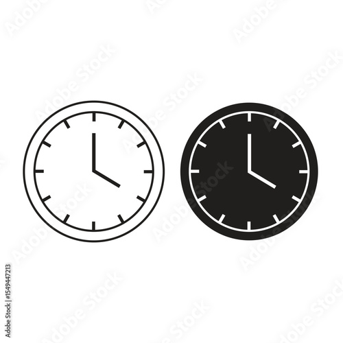 Free Download Clock icon set in black and white. Watch or time icon vector set.	 - GFXLoad