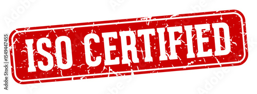 iso certified rectangular sign. iso certified stamp
